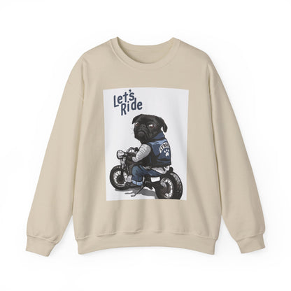 Let’s Ride Biker Pug Graphic Sweatshirt | Eco-Limited