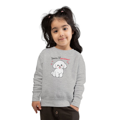 'You're Pawsome!' Cute White Puppy Kids Pullover