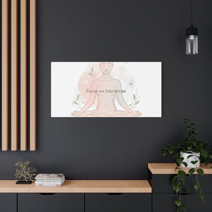 Focus on Intentions Canvas | Gentle Wellness Wall Art, Pastel Gradient Meditation Print