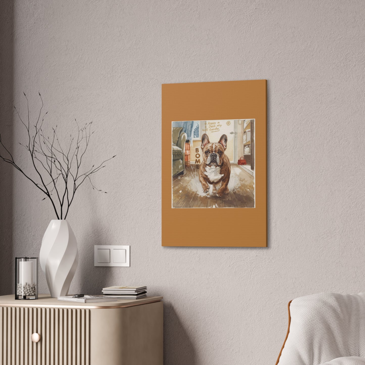 Happy Home Bulldog Canvas Art | Eco-Limited