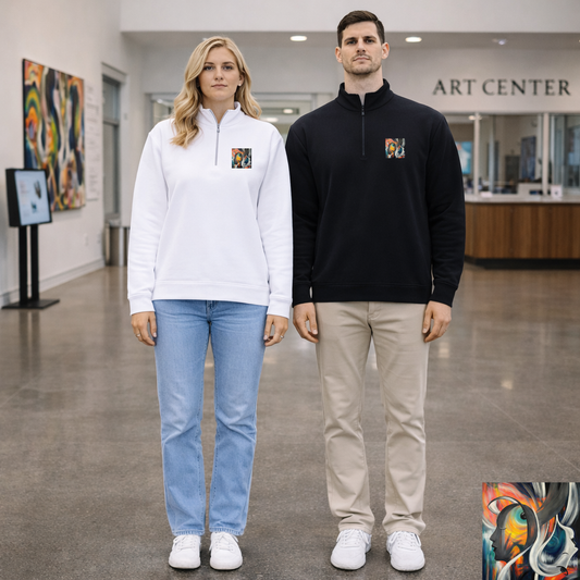 Abstract Expression Portrait Zip-Up Jacket | Eco-Limited