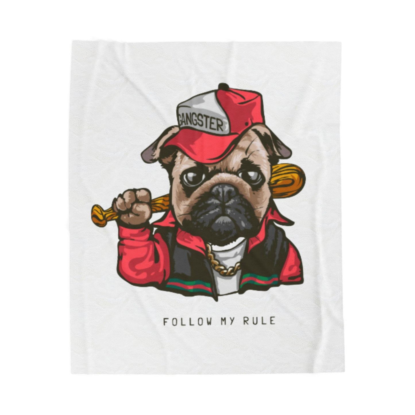 Gangster Pug Throw Velveteen Plush Blanket