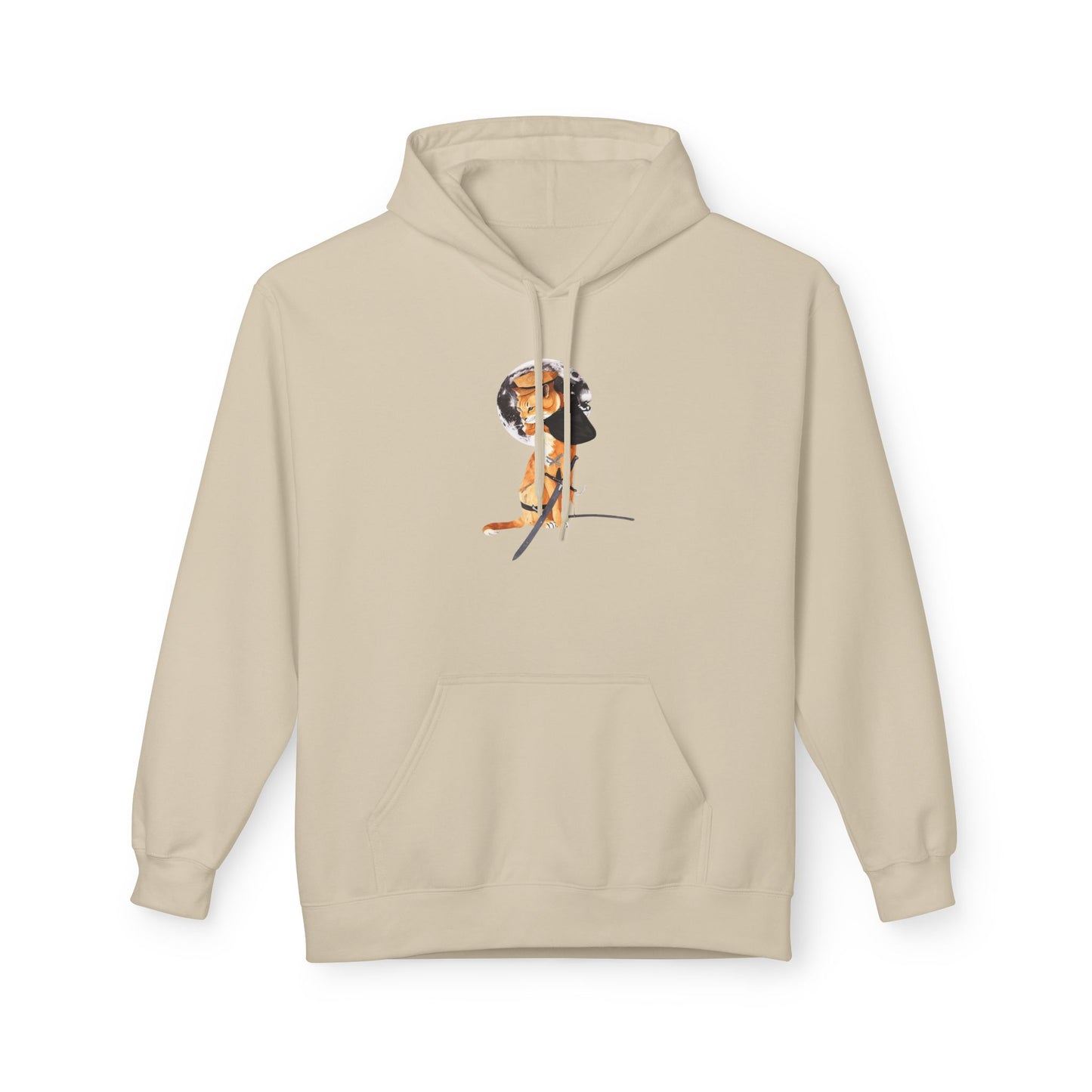 Moonlit Samurai Cat Art Hoodie