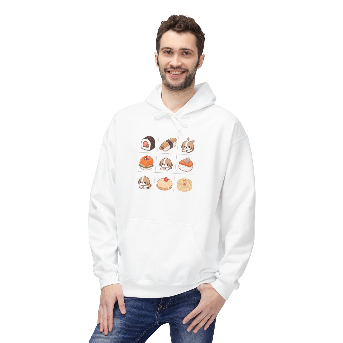 Lucky Bento Puppy Grid Hoodie | Eco-Limited