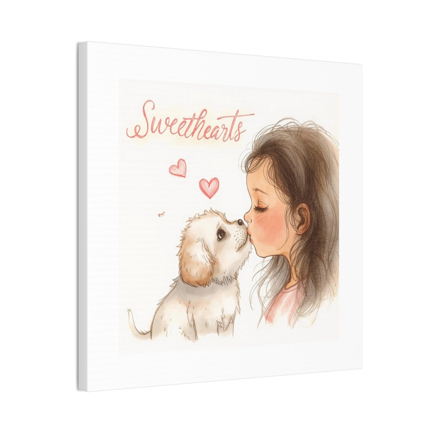 Sweethearts – Child &amp; Puppy Love Canvas | Eco-Limited