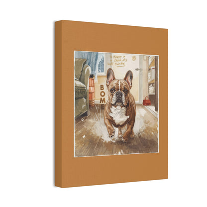 Happy Home Bulldog Canvas Art | Eco-Limited