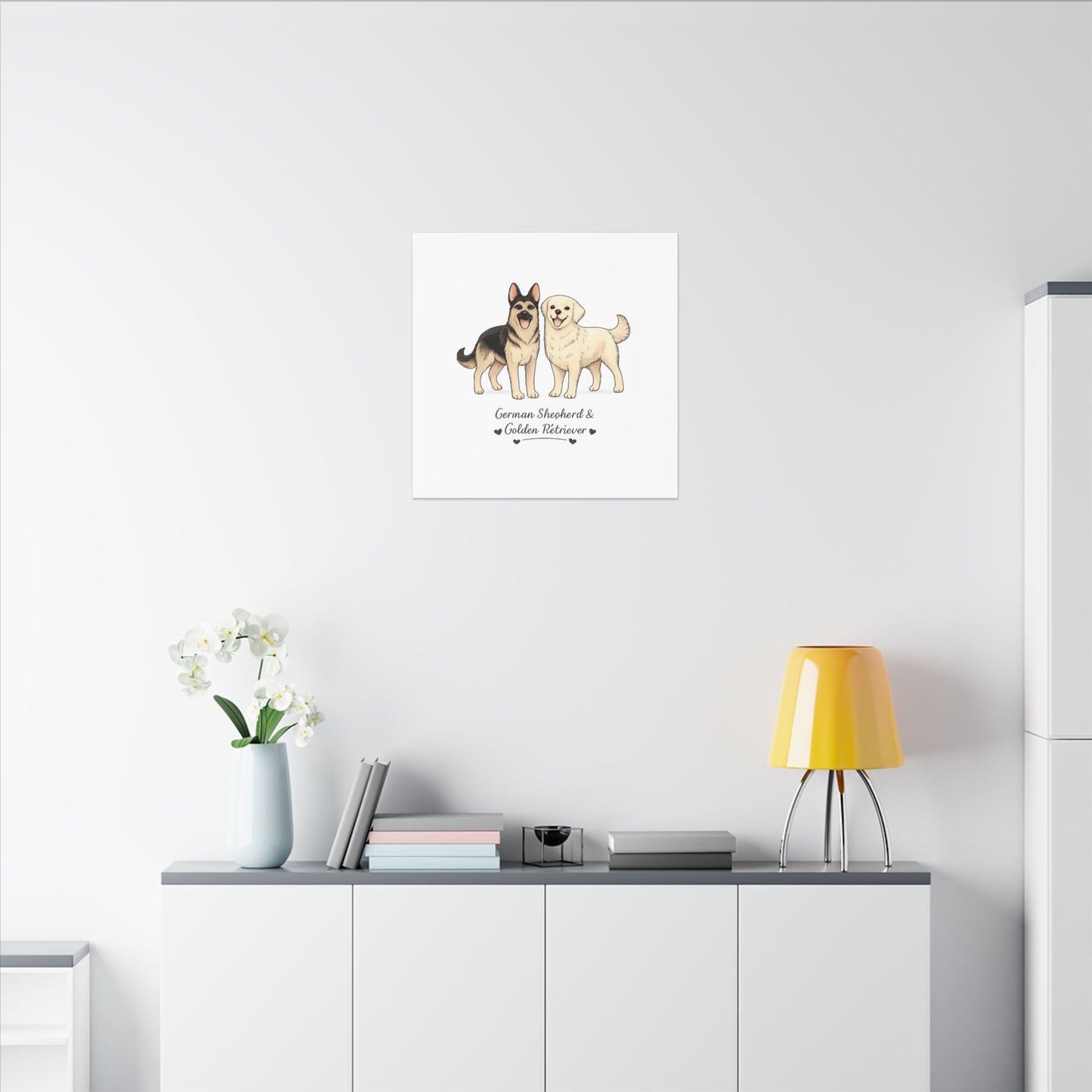 German Shepherd & Golden Retriever Canvas Wall Art
