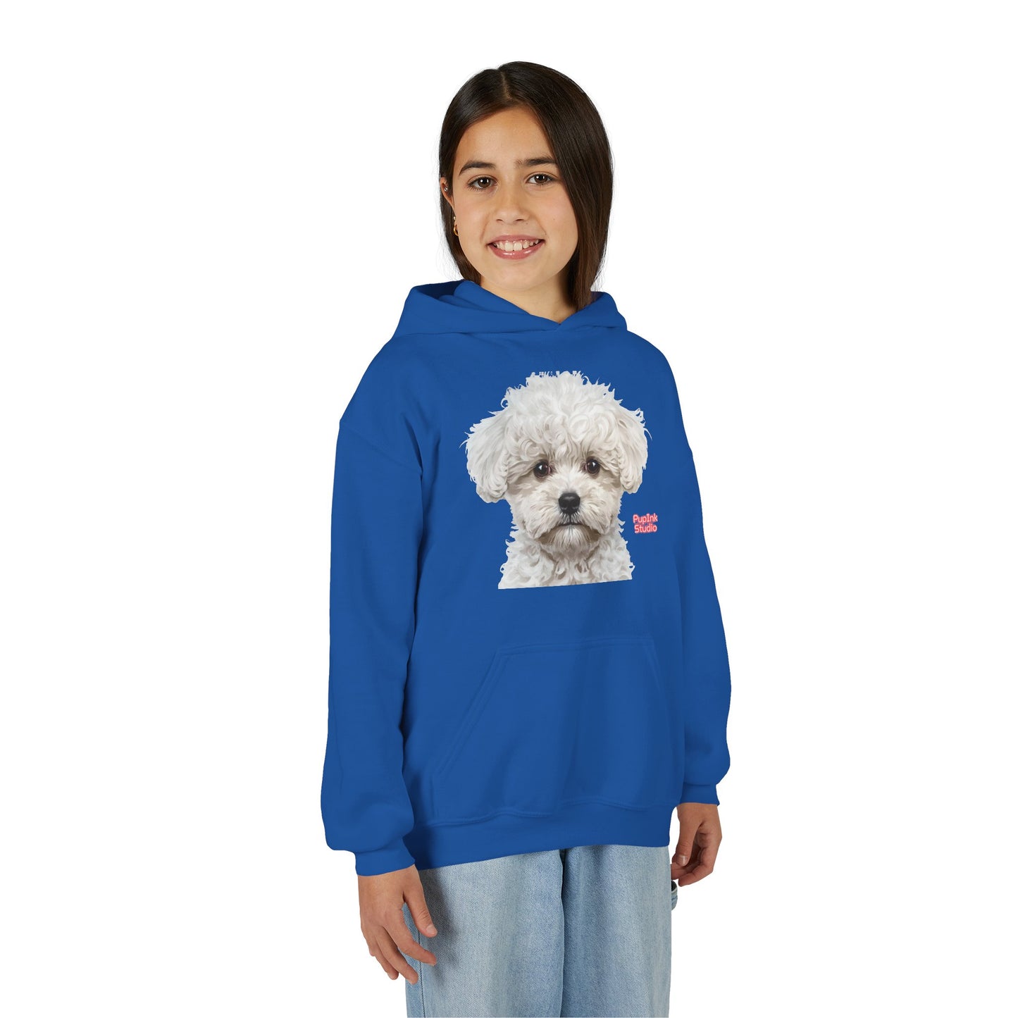 Cute White Puppy Face Youth Hoodie|Eco-Friendly - Limited