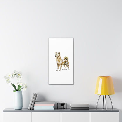 Korean Jindo Dog Illustration Canvas Wall Art | Eco - Limited