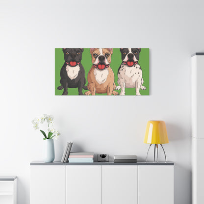 French Bulldog Trio Canvas Wall Art|Eco-Friendly - Limited