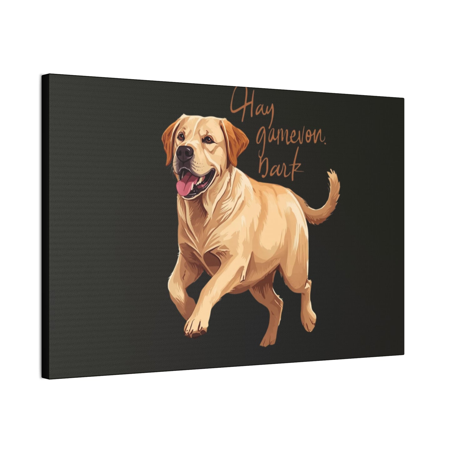 Happy Gamelon Bark Dog Canvas Wall Art | Eco-Limited