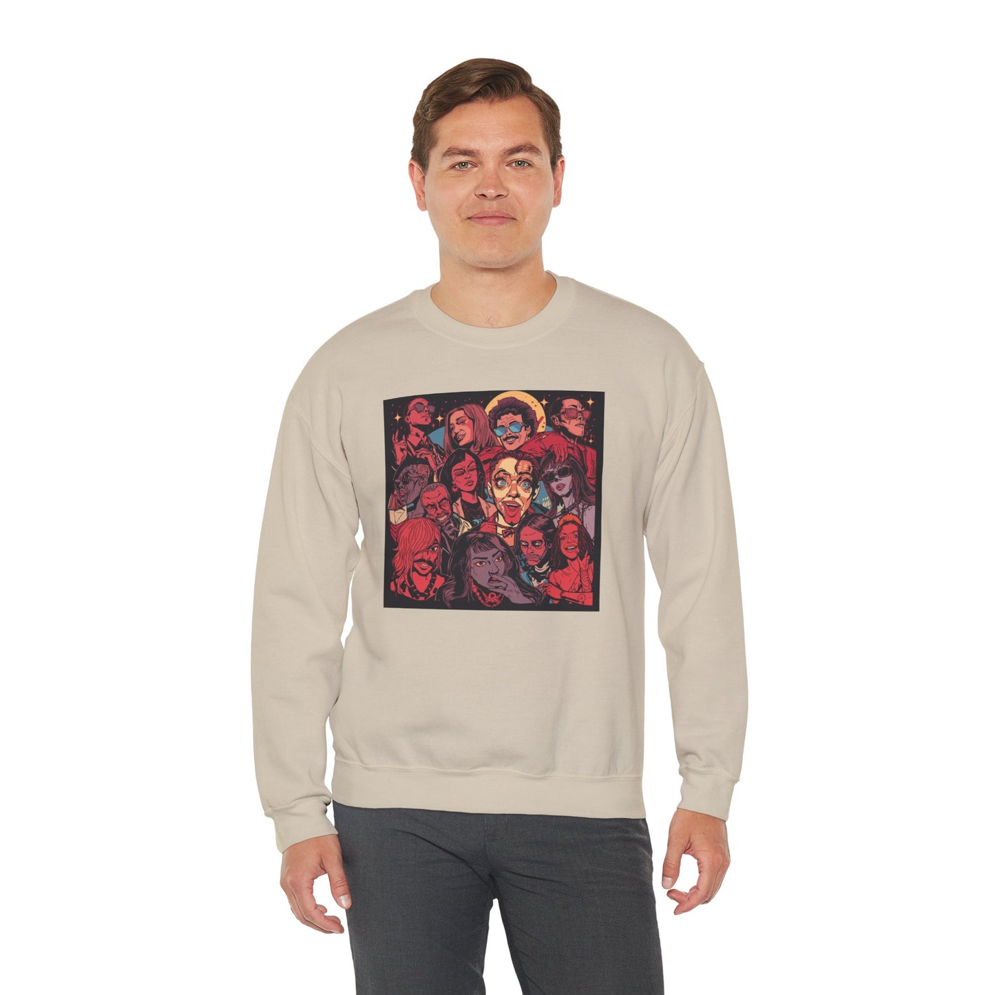 Rock Band Faces Art Sweater | Eco-Limited