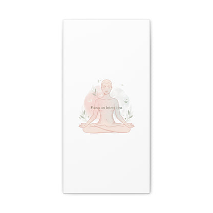 Focus on Intentions Canvas | Gentle Wellness Wall Art, Pastel Gradient Meditation Print