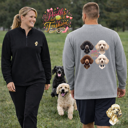 Poodles But Make It Fashion Quarter-Zip Pullover | Eco-Limited