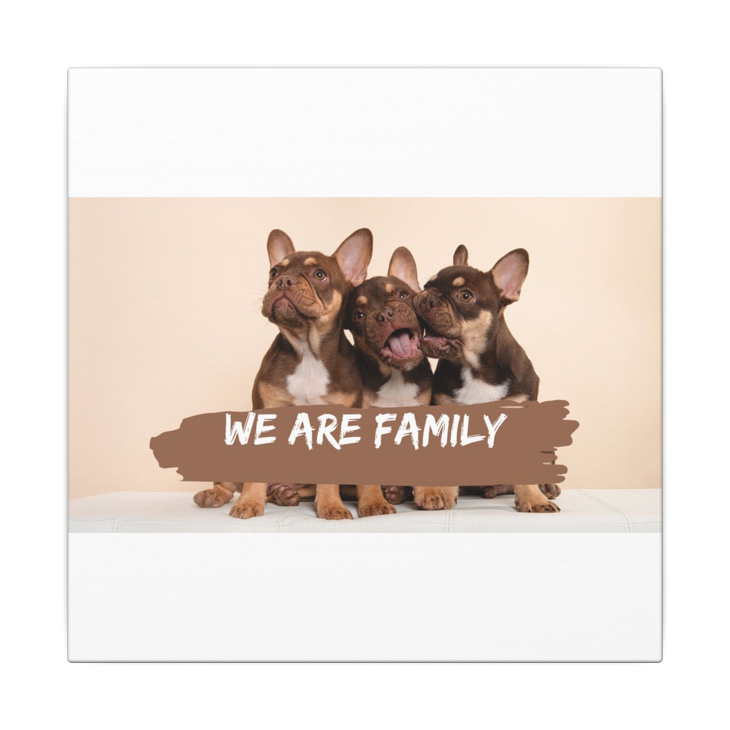 We Are Family French Bulldog Canvas Wall Art
