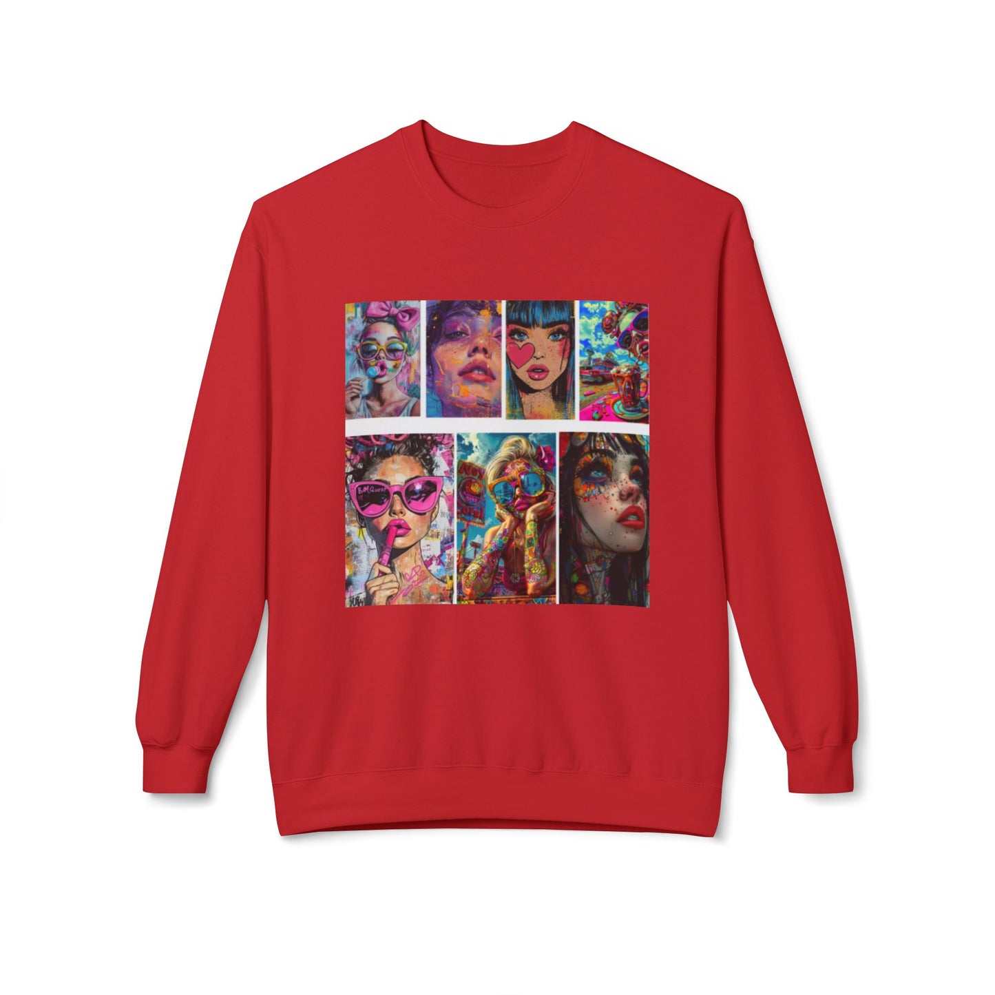 Pop Art Portrait Collage Graphic Sweatshirt