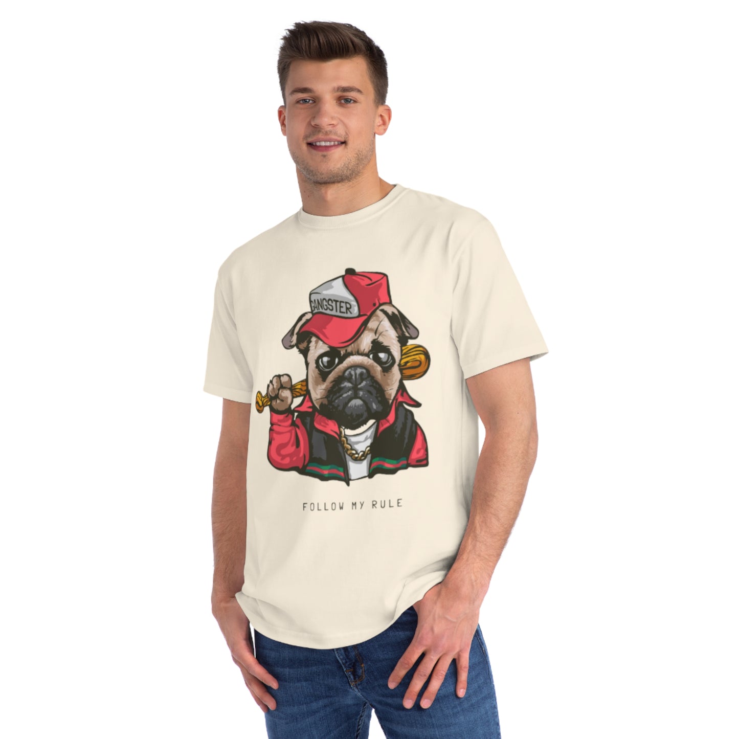 Organic Gangster Pug T-Shirt | Organic-Limited
