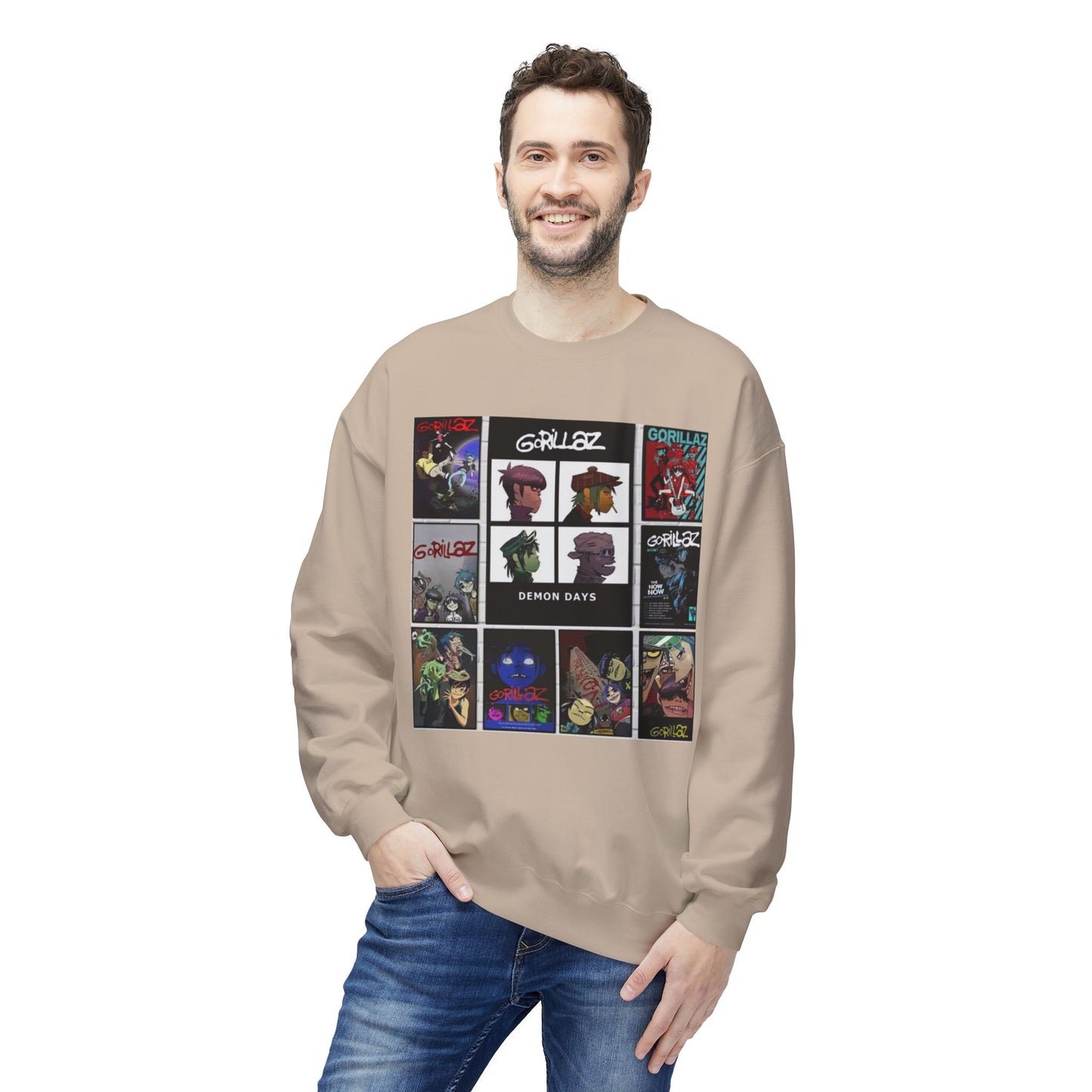 Gorillaz Album Art Collage Graphic Sweatshirt Music Inspired Streetwear
