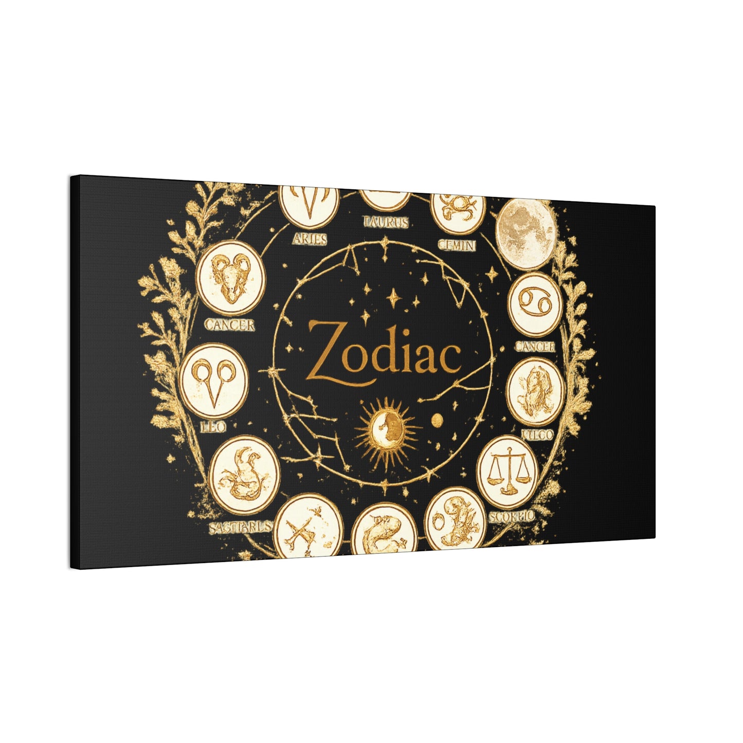 Golden Zodiac Astrology Canvas | Eco-Limited