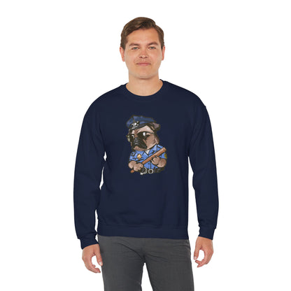 Police Pug Graphic Crewneck Sweatshirt|Eco-Friendly - Limited