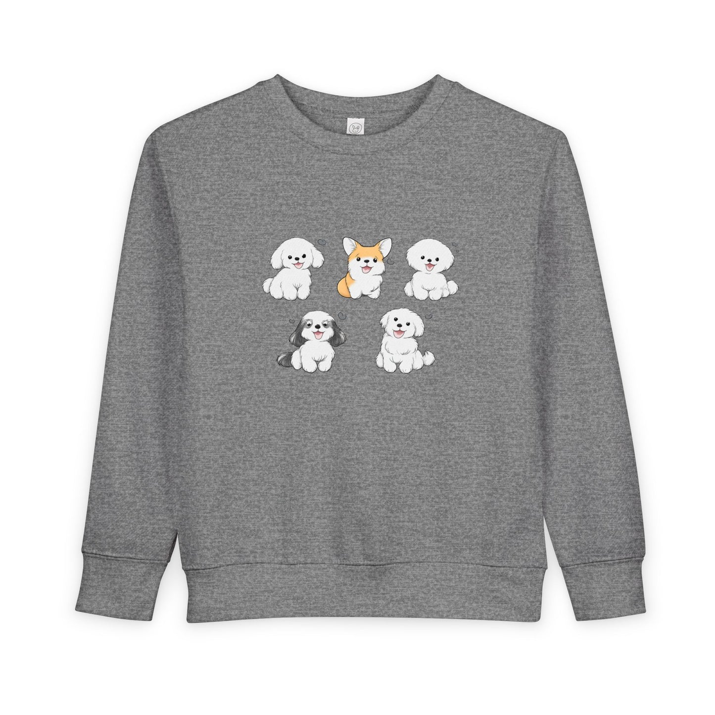Cute Cartoon Puppies Crewneck for Kids