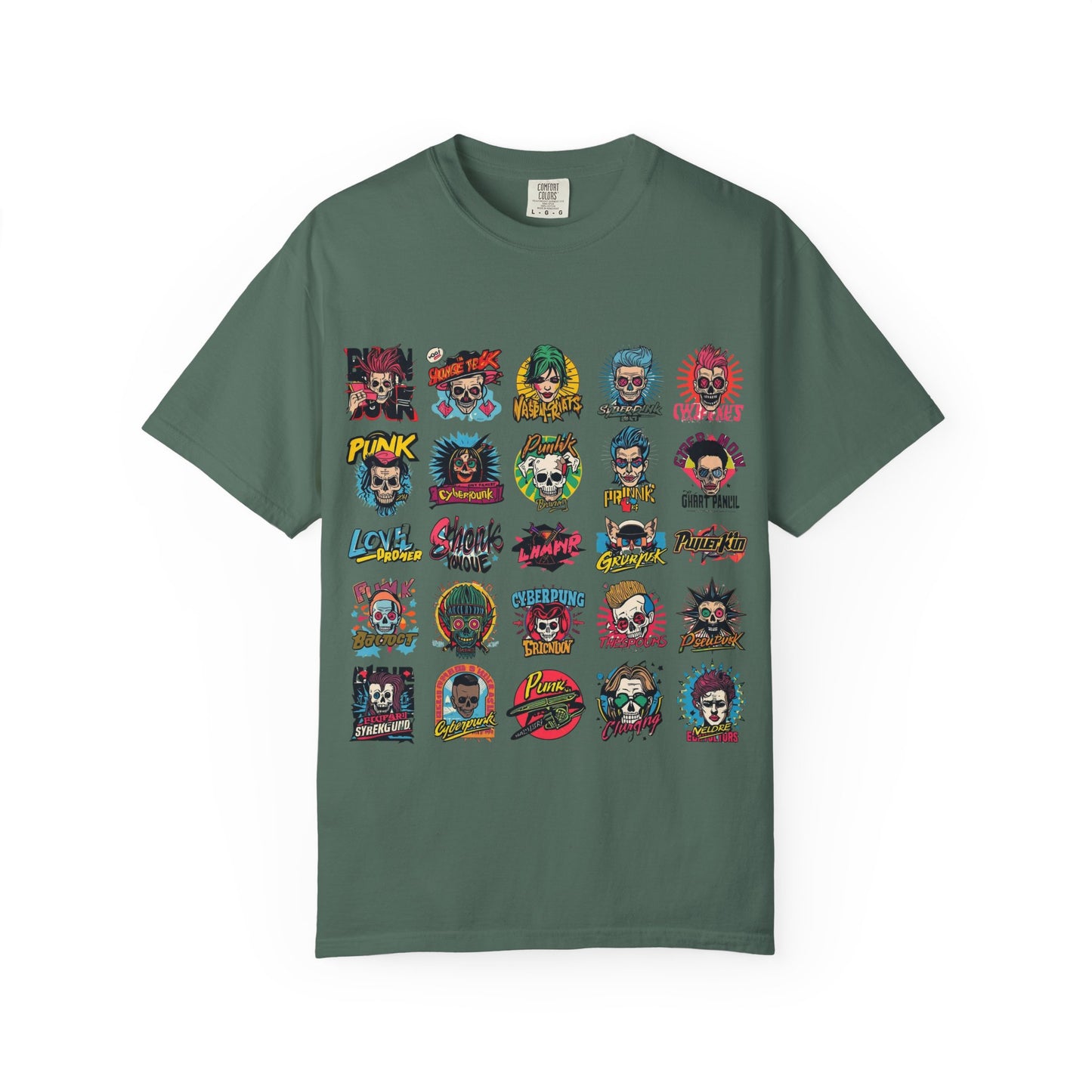 Punk Rock Skull Patch Grid T-Shirt|Eco-Friendly - Limited