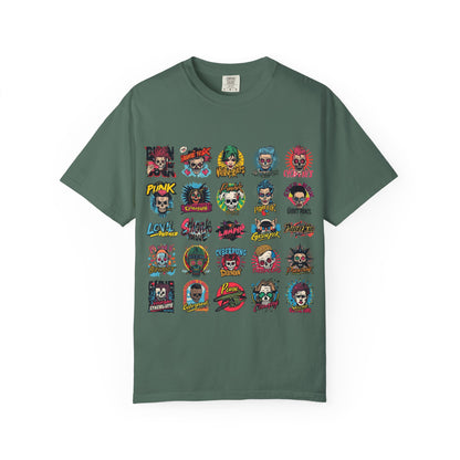 Punk Rock Skull Patch Grid T-Shirt|Eco-Friendly - Limited