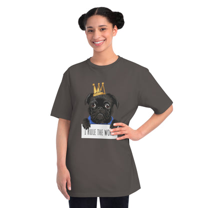 “I Rule the World” Crowned Dog Graphic Tee|Eco-Friendly