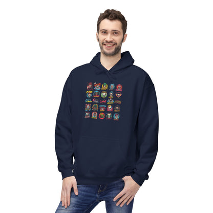Retro Pop Culture Character Grid Hoodie|Eco-Friendly - Limited