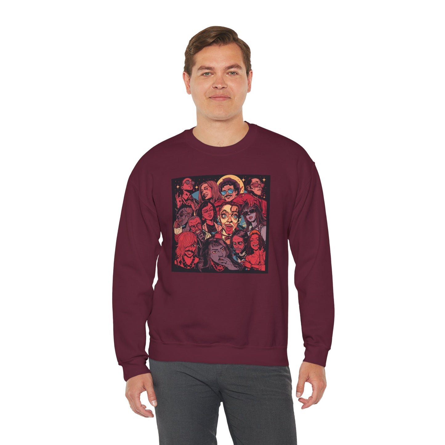 Rock Band Faces Art Sweater | Eco-Limited