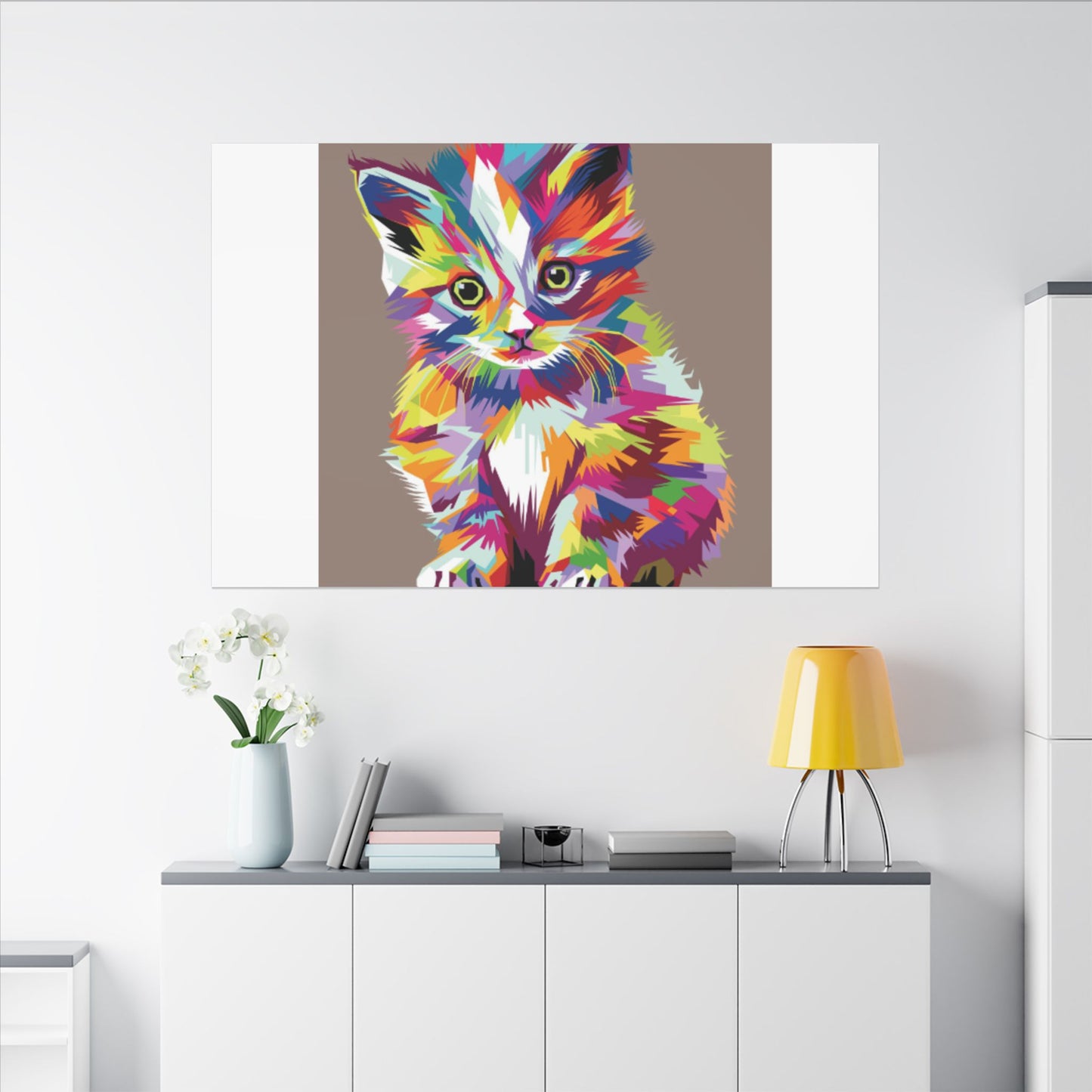 Vibrant Stretched Wall Art for Cat Lovers