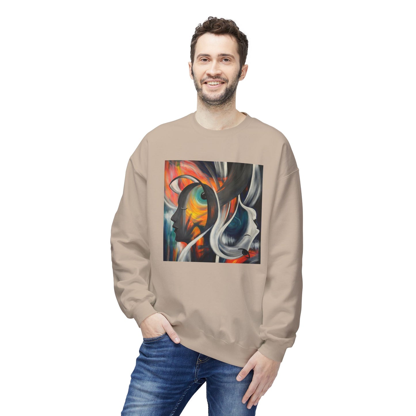 Abstract Expression Portrait Sweatshirt | Eco-Limited