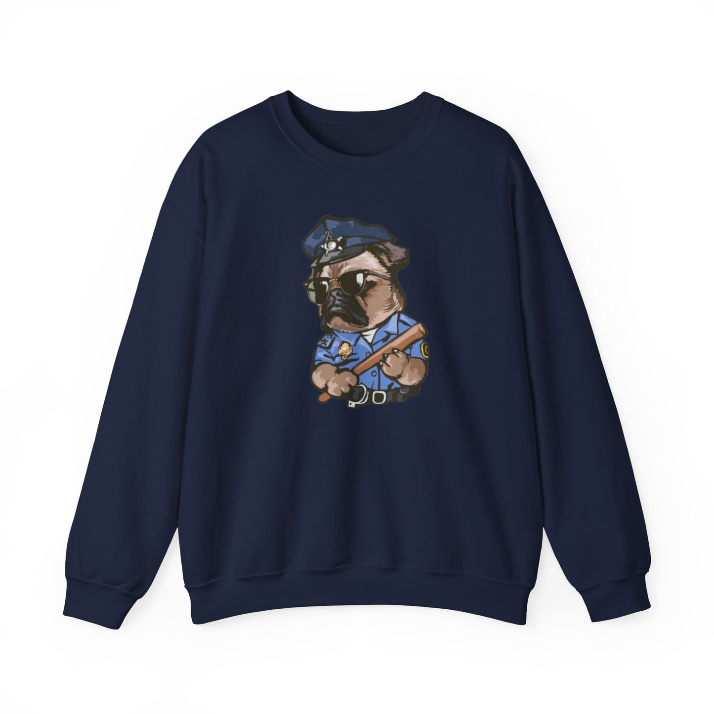 Police Pug Graphic Crewneck Sweatshirt|Eco-Friendly - Limited