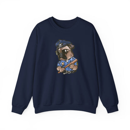 Police Pug Graphic Crewneck Sweatshirt|Eco-Friendly - Limited