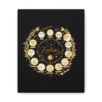 Golden Zodiac Astrology Canvas | Eco-Limited