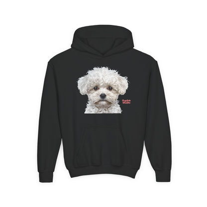 Cute White Puppy Face Youth Hoodie|Eco-Friendly - Limited