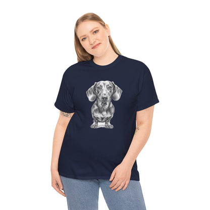 Dachshund Sketch Minimal Art T-Shirt | Eco-Limited