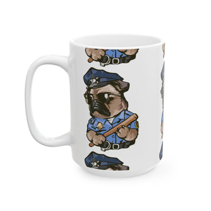 Cute Cop Dog Ceramic Coffee Cup (11oz & 15oz)