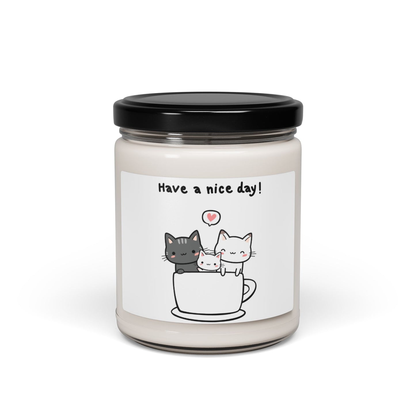 Cute Kittens in Tea Cup Scented Organic Candle