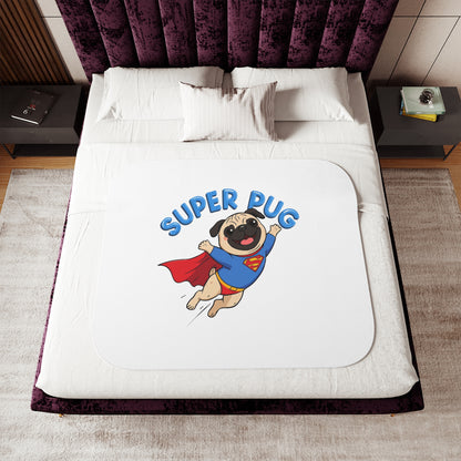 Super Pug Cozy Throw Blanket | Eco-Limited