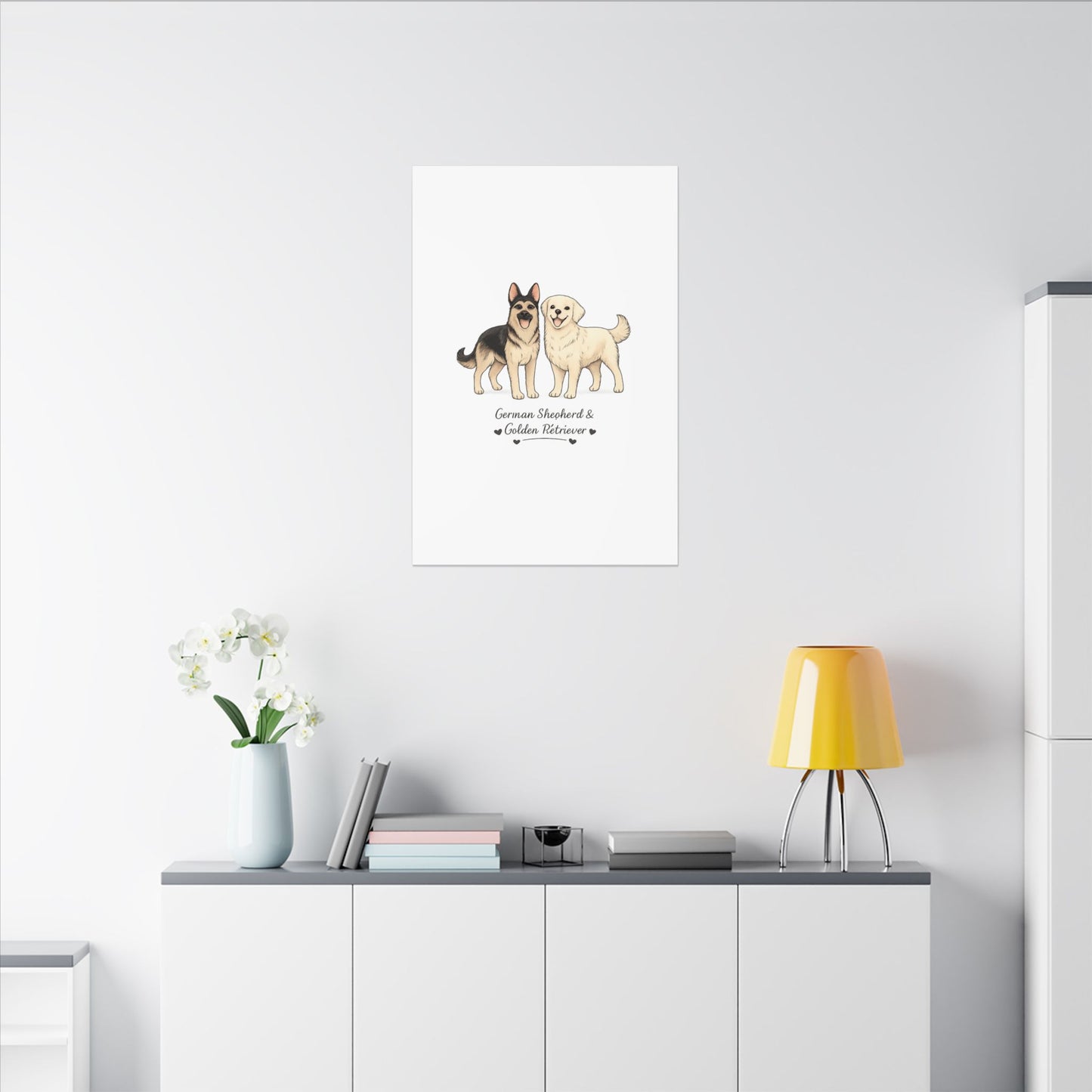 German Shepherd & Golden Retriever Canvas Wall Art