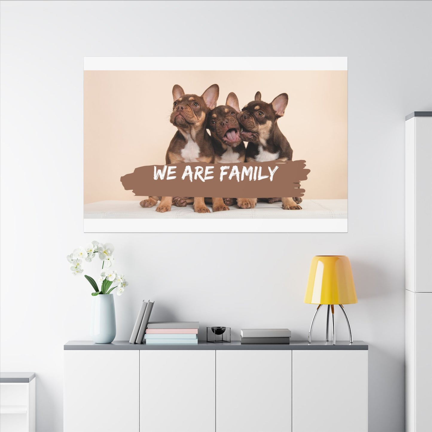 We Are Family French Bulldog Canvas Wall Art