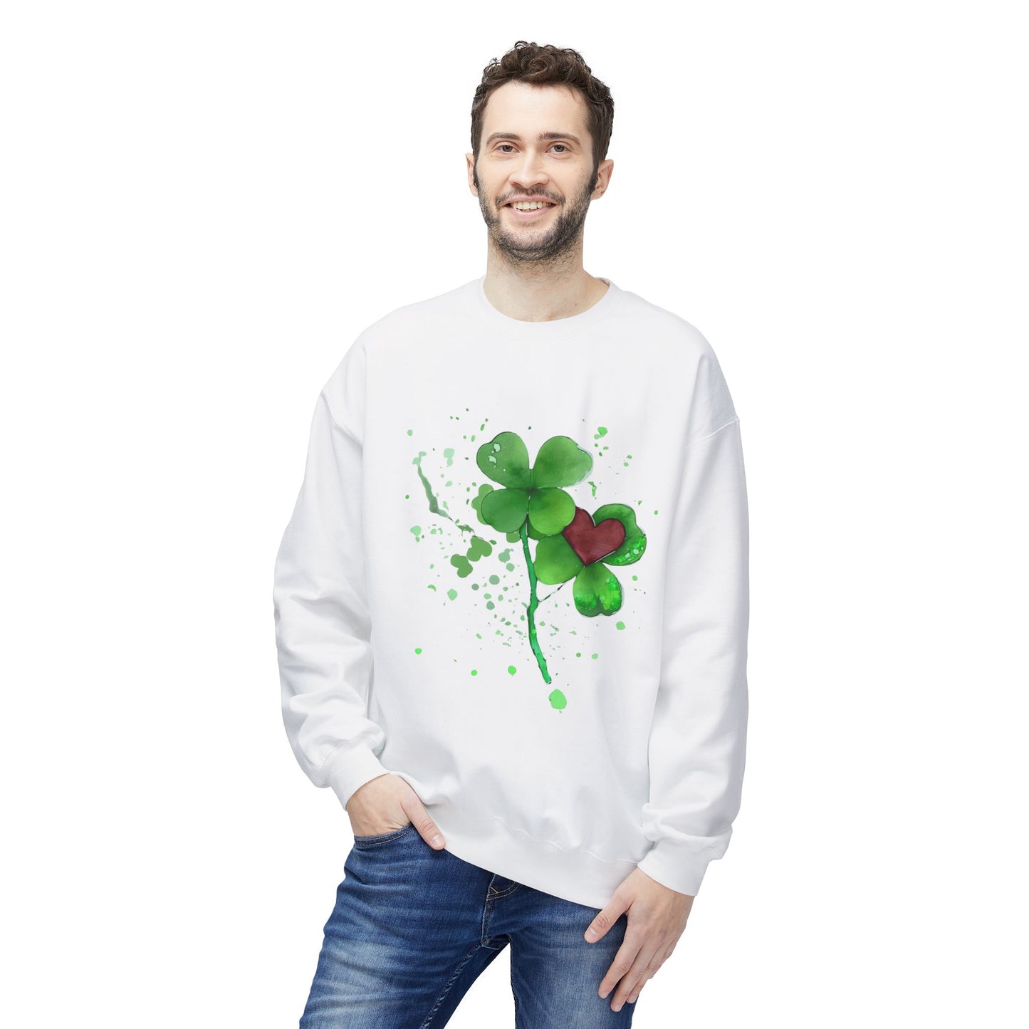 Lucky Love Clover Watercolor Sweatshirt | Eco-Limited