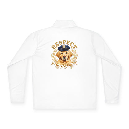 Respect The Paw Golden Retriever Quarter Zip Pullover | Eco-Limited