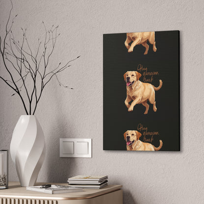 Happy Gamelon Bark Dog Canvas Wall Art | Eco-Limited