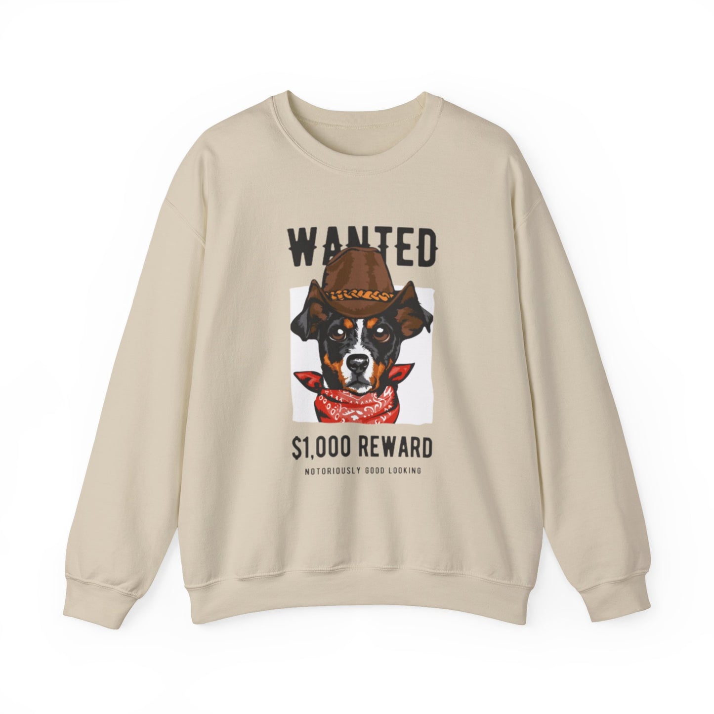 Wanted Cowboy Dog Art Sweatshirt | Eco-Limited