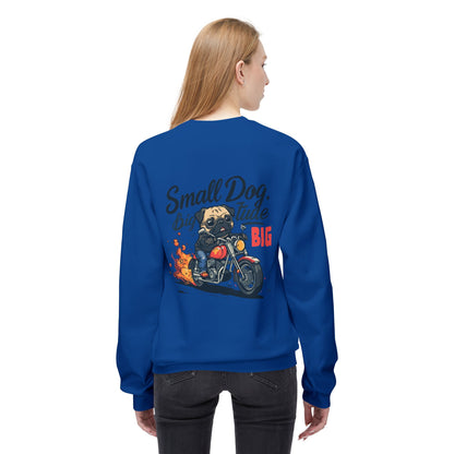 Small Dog Big Attitude Biker Pug Sweatshirt | Eco-Limited