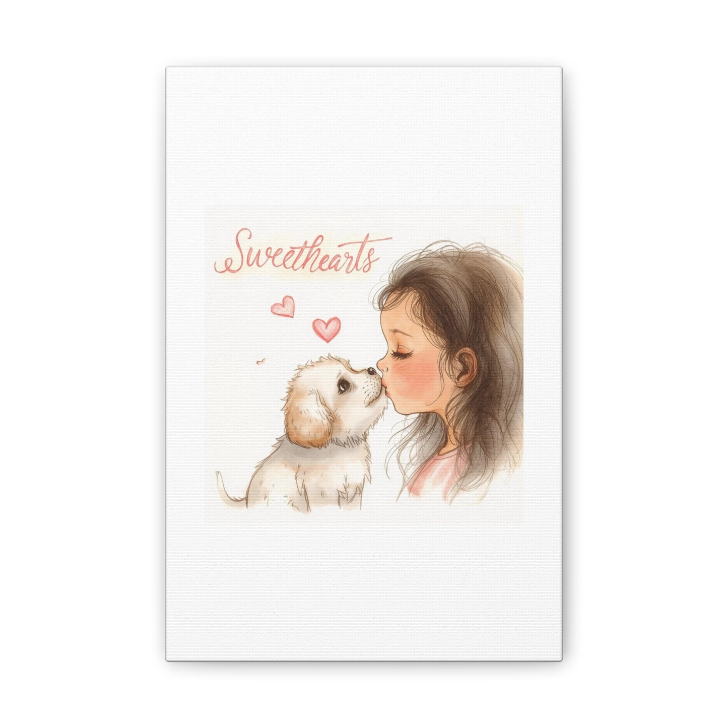 Sweethearts – Child &amp; Puppy Love Canvas | Eco-Limited