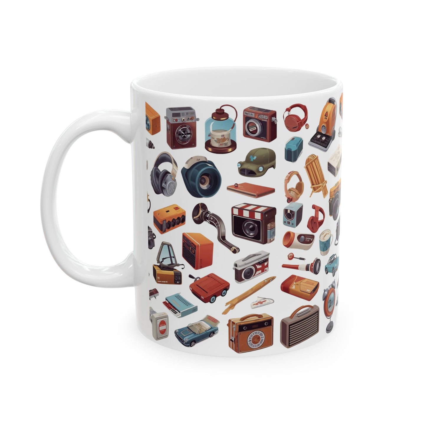 Vintage Gadgets Collage Ceramic Mug