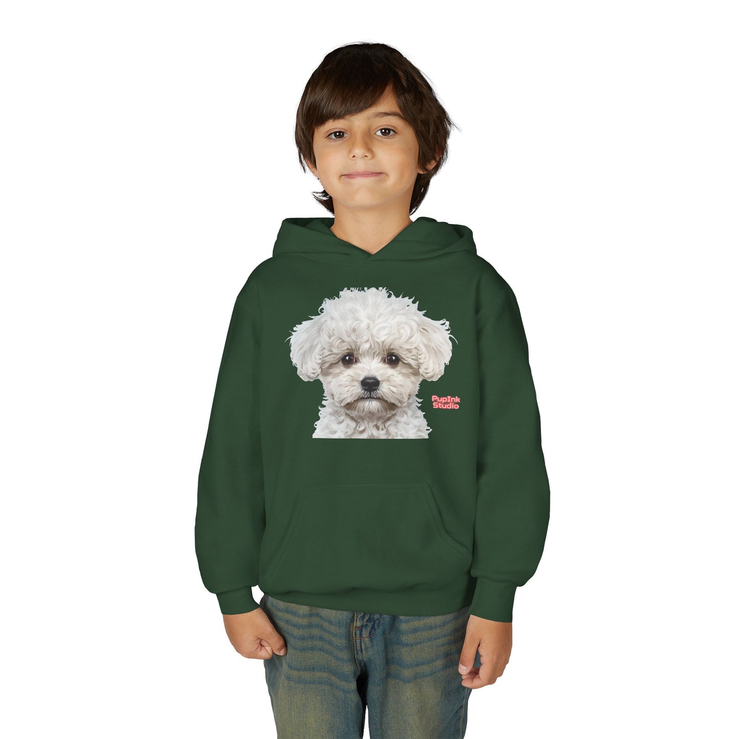 Cute White Puppy Face Youth Hoodie|Eco-Friendly - Limited